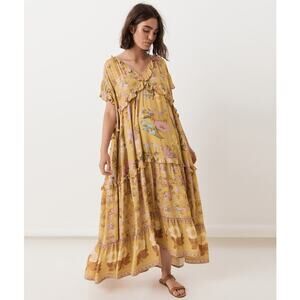 Spell & The Gypsy Wild Bloom Gown Mustard Size Small